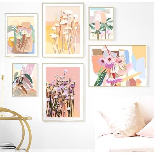 Abstract Colorful Leaves Flower Nursery Canvas Painting Nordic Posters And Prints Home Decor Wall Art Pictures For Living Room