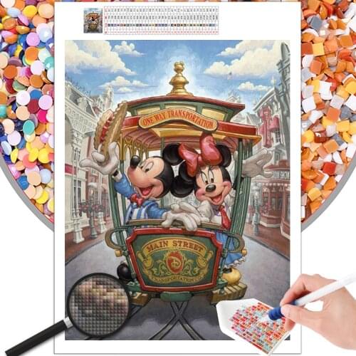 Diamond Painting Disney Amusement Park Little Train Cartoon Embroidery 5D DIY Square Round Photo Cross Stitch Mosaic Kit Home