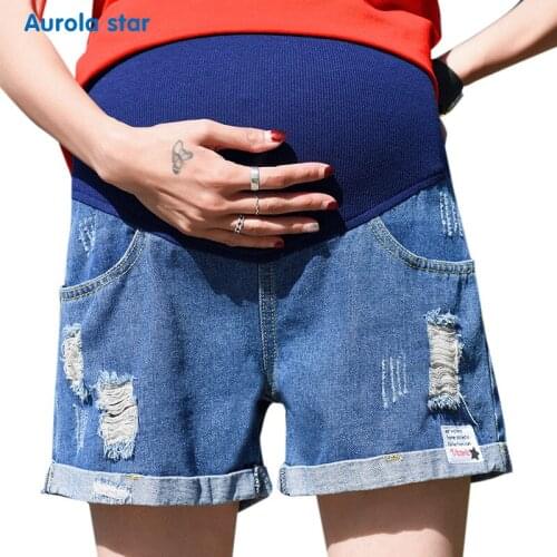 AUROLA STAR Denim Maternity Shorts