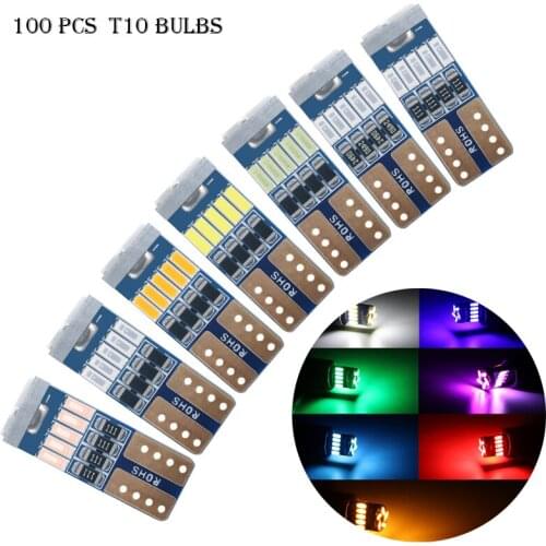 Free Shipping 100pcs T10 W5W 194 168 Auto Led Lights Canbus For Car Led Interior Lamps License Plate Lamps 3030 Chip Diode Bulbs