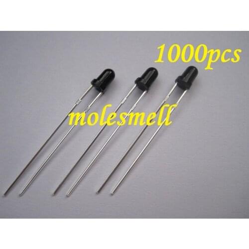 Free shipping 1000pcs 3mm 940nm IR infrared Receiving Diode LED Lamp Infrared Receiver Module 3mm black body photosensitive led