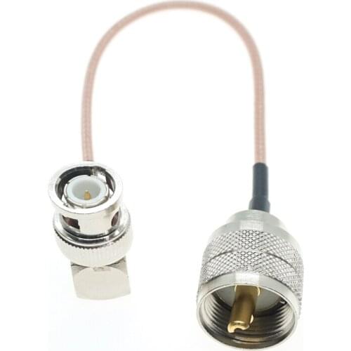 BNC Male Connector Right Angle To UHF PL259 Male Connector Connector Bulkhead Pigtail Jumper RF RG316 Cable S