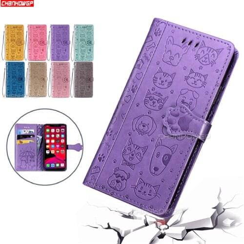 Phone Case For iPhone SE 2020 11 Pro X XR XS Max 7 8 6 6S Plus Luxury 3D Leather Dog Cat Flip Wallet Cover For iPhone 11 Cases