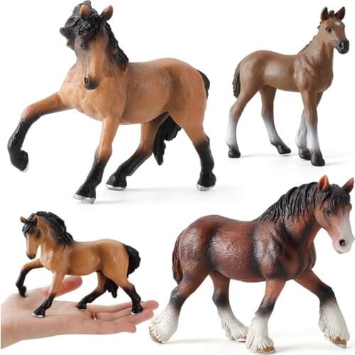 Simulated Horse Action Figure Wild Life Animals Models Clydesdale Figure Educational Toys for Children Kids Home Decor Figurine