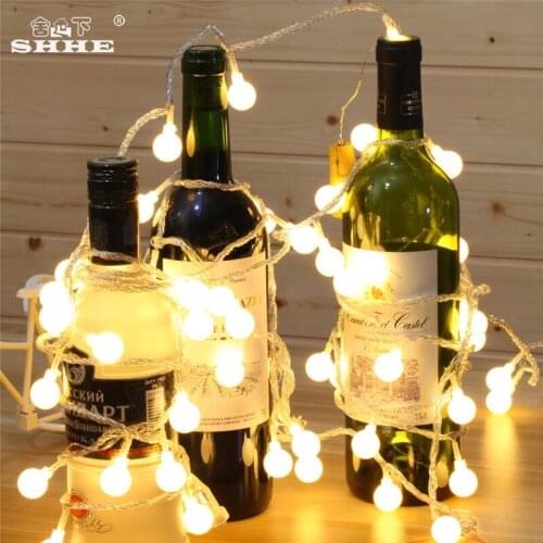 Battery Operated String Lights 2.5M 20 LED Globe Ball Fairy Lights for Bedroom Garden Christmas Wedding Party Holiday Decoration