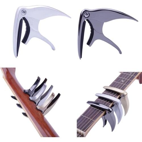 Bird Shaped Guitar Capo Musical Instrument Quick Change Clamp Black/Silver