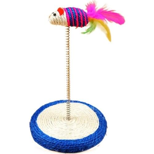 Sisal cat toys round seat spring plate kitty tumbler Scratching