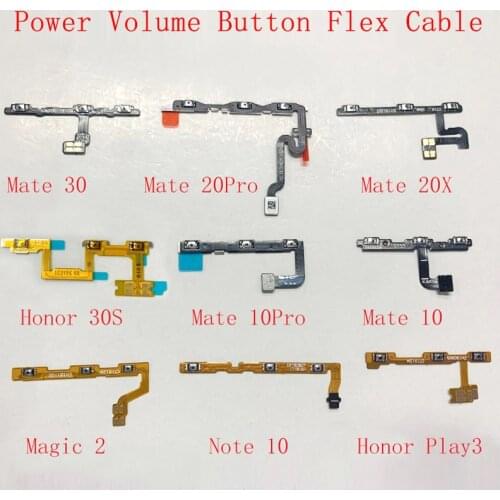 Power Volume Button Flex For Huawei Mate 30 20 Pro 20X 10 9 10 Pro Note 10 Magic 2 Honor 30S Play 3 Power Flex Cable Replacement