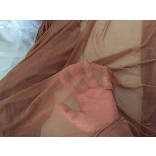 2meters/lot 160cm wide tan nude skin nylon thin soft stretch mesh tulle tissue high quality for lingerie blouse tights leggings