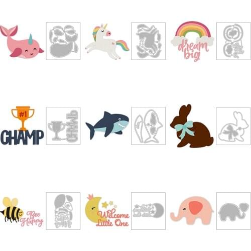 2020 Hot New Animal Unicorn Flowers Metal Cutting Words Dies Rainbow Easter Bunny Foil and Scrapbooking For Card Making no stamp