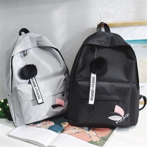Fashion Backpack High School Student Double Shoulder straps School Bag Korean Style Shoulder Bag Simple Travel Backpack Pendant