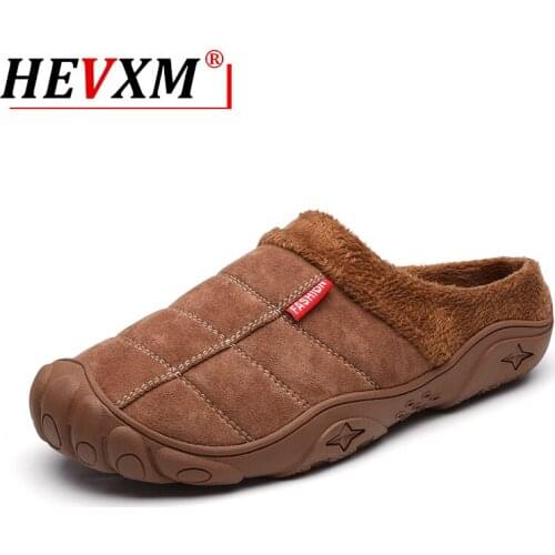New Men Slippers Winter Bottom Soft Home Shoe Cotton Thick Slippers Indoor Slip-On Slides Comfortable Shoe Slippers Plus Size