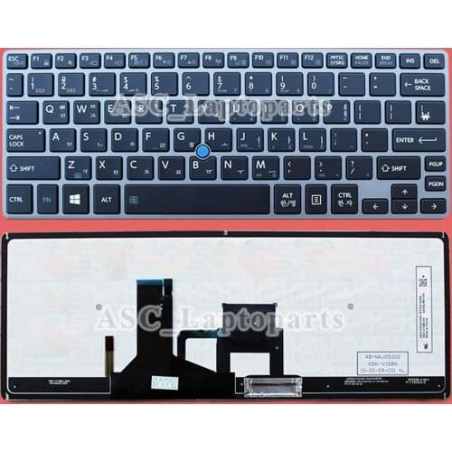 New Korean & US Keyboard for Toshiba Portege Z30-A Z30-C Z30T-B Z30-B1320 R30-B Silver Frame Black, with BACKLIT