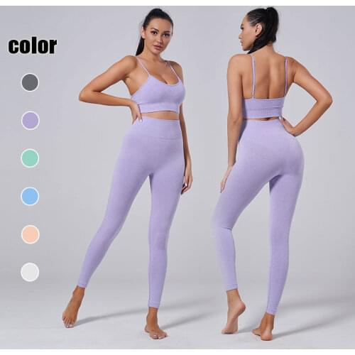 New Seamless Yoga Set For Women Tracksuit Workout Clothes Gym Suit Breathable Fitness Wear High Waist Leggings Sports Outfit