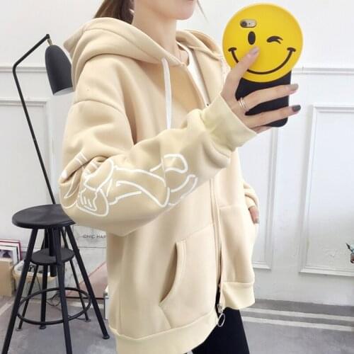 Autumn and winter new Hooded loose coat womens long sleeve casual sportswear bts hoodies women clothes winter jacket harajuku
