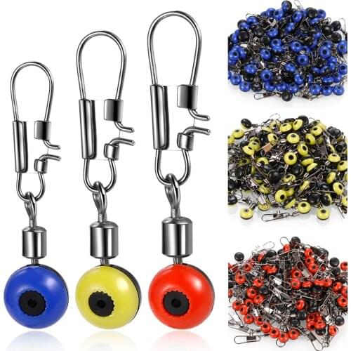 50pcs/Lot Fishing Float Bobber Stops Space Beans Swivel Connectors Sea Fishing Saltwater Metal Plastic Tools Accessories