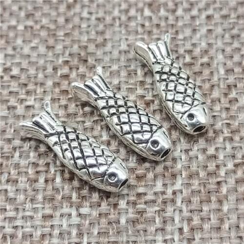 925 Sterling Silver Small Fish Tube Beads Spacers for Bracelet Necklace