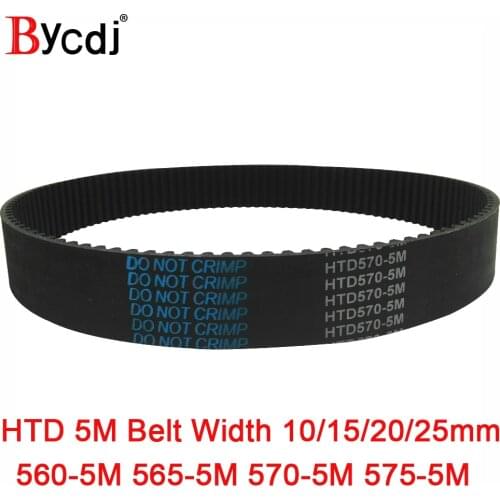 Arc HTD 5M Timing belt C=560/565/570/575 width10/15/20/25mm Teeth 112/113/114/115 synchronous Belt 560-5M 565-5M 570-5M 575-5M