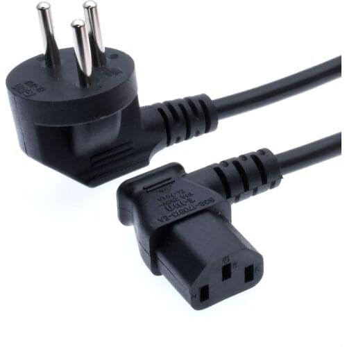 Israel SI-32 3 pin Plug to IEC C13 PDU Angle power cord for PC Computer, Monitor