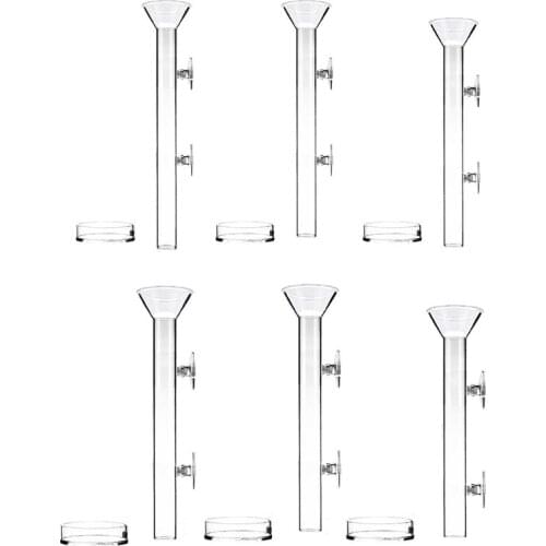 Glass Shrimp Feeder Tube Feeding Dish Bowls for Fish Tank Aquarium Shrimp Fish with 2 Suction Cups Multiple Sizes