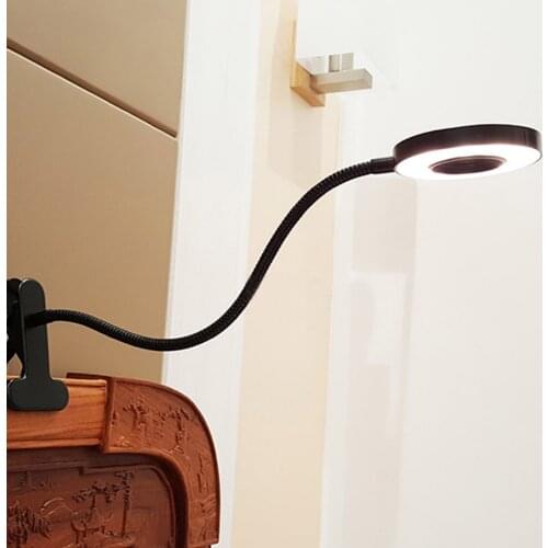 LED Portable Clip Table Lamp USB Rechargeable Dimming Desk Light Perfect for Night Reading Eyebrow Tattoo Nail Art Beauty Makeup