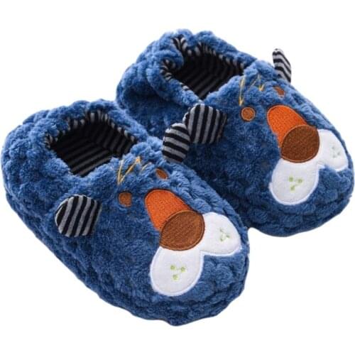 Lemonkid Children Winter Slippers Cute Cartoon Lion Warm Flat Slipper Kids Boys Girls Home Non-Slip Shoes Soft Sole Slippers
