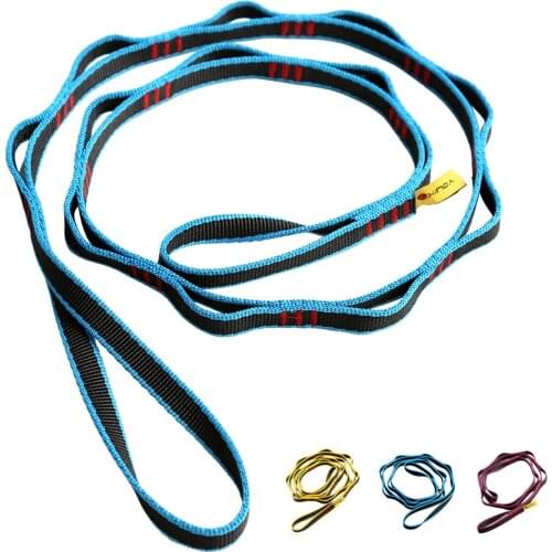22KN Outdoor Rock Climbing Auxiliary Rope Downhill Aerial Yoga Hammock Daisy Ring Sling Equipment Endless Rope