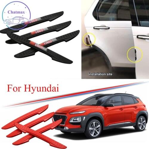 Car Door Bumper Trim Universal For Hyundai IX25 IX35 IX45 Kona Tucson i40 4Pcs PVC Anti-Collision Strip Protector Strip