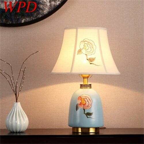 WPD Brass Table Lamps Ceramic Desk Light Suitable For Home Living Room Dining Room Bedroom Office Hotel