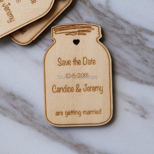 Customize Mason Jar Wedding Favor tags . 2 3/4 inch Wood Tags . Rustic Wedding Favors . Fall Wedding Favors