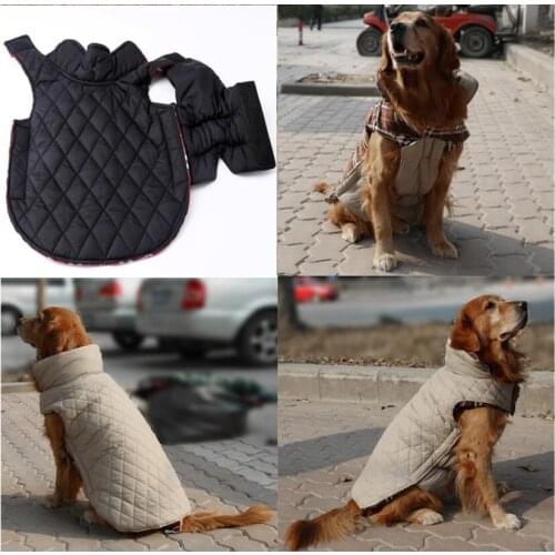 S-3XL Reversible dog winter jacket Classical plaid design winter dog clothes for medium large dog warm jacket pet dog clothing