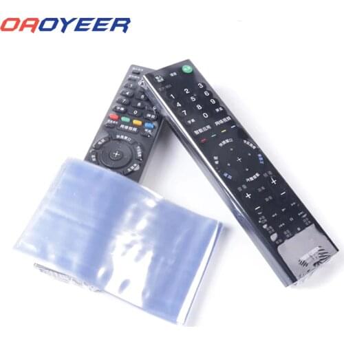 10pcs Shrink Film Bag TV/Air Condition Remote Control Transparent Clear Case Cover Protective Anti-dust Controller Bag 6/8*25cm