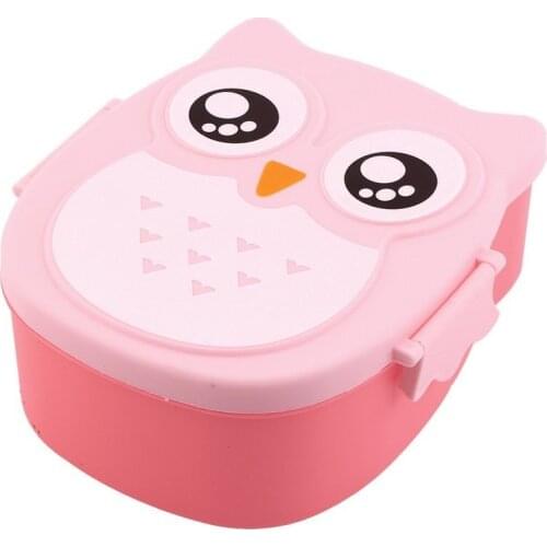 1050ml Cartoon Owl Tableware Food Fruit Storage Container Portable Bento Box Food-safe Food Outdoor Camping Lunch Dinnerware Box