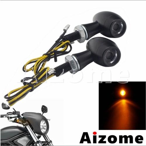 2PCS 8mm Motorcycle Bullet LED Turn Signal Lights Brake Indicato Lamp For Harley Cafe Racer Choppers Cruisers Road Glide Bobber