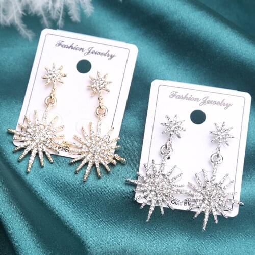 2021 Earringstrend Goth Unusual Earrings Vintage Weird Pentagram Hanging Crystal Fashion Rhinestone Set Of Sword Woman Earrings