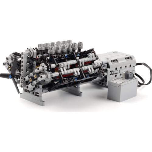 531Pcs MOC Dynamic Engine Model 6-cylinder Inline Engine Building Block Small Particle Engine Creative Stem Toy Gift