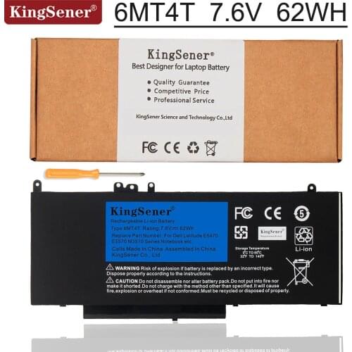 KingSener New 6MT4T Laptop Battery For Dell Latitude E5470 E5570 Notebook 15.6" M3510 7V69Y TXF9M 79VRK 07V69Y 7.6V 62WH