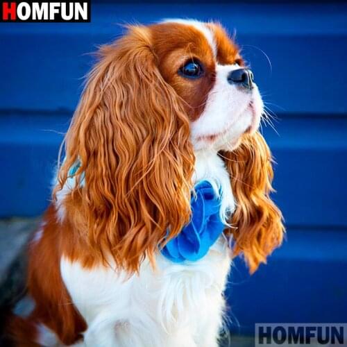 HOMFUN Full Square/Round Drill 5D DIY Diamond Painting "Animal dog" 3D Diamond Embroidery Cross Stitch Home Decor A19467