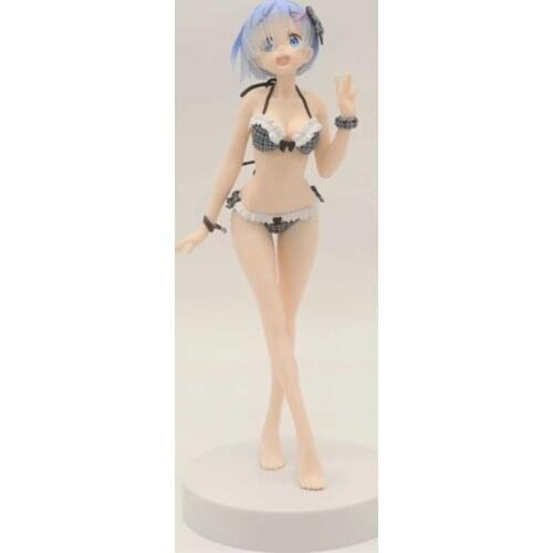 Anime figure 22cm Life in a different world from zero PVC Model swimsuit Subaru Natsuki Emilia Rem Ram Action Figure Toys Doll