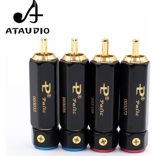 ATAUDIO Gold-plated HIFI RCA Plug Hi-end Self-locking A/V Connector For Diy Audio Cable gold rca socket Improve sound quality