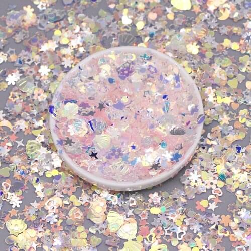 10g/bag Mix Nail Sequins Star/Flower/Shell Paillettes Glitter Loose Sequins for Crafts Nail Art Decoration Sew Accessories