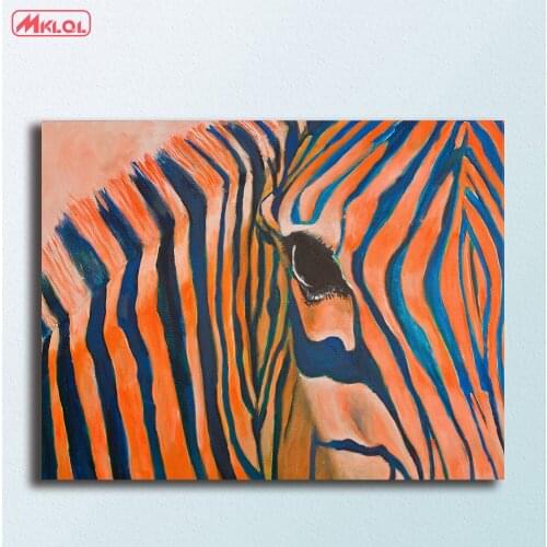 Large size Orange-Zebra wall art Canvas Painting For Living Room Home Decoration Oil Painting On Canvas Wall Painting Unframed