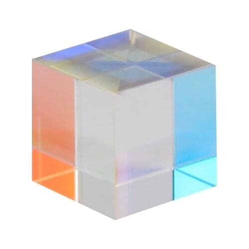Color glass Cube Photographic prism 15mm Creative Crystal Teaching Light Gift Laser Dichroic