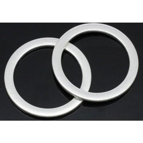 DoreenBeads Retail Closed Jump Rings for Connectors/Pendants Jewellry Findings Silver Color 3.3cm(1 2/8") Dia,20PCs