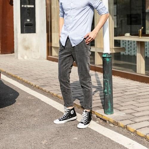 Brand Spring Autumn New Comfortable Cotton Slim Jeans Men Plus Size Vintage gray Jean High Quality Denim Trousers 28-38