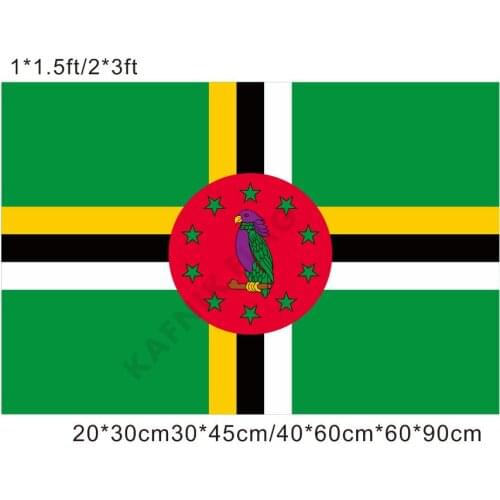 KAFNIK,free shipping 20*30cm/30*45cm/40*60cm/60*90cm small flags Dominica Flag for Countries World Event Decorative Flags