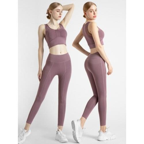 2 Pcs Set New Bow Bra Workout Clothes For Women Sports Bra And Leggings Set Sports Wear For Women Gym Clothing Athletic Yoga Set