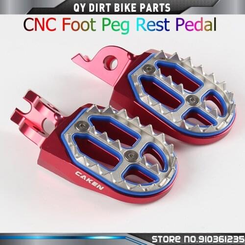 RED CNC Foot Peg Rest Pedal For CR CRF CR125 CR250 CRF250R CRF450R CRF250X CRF450X CR500 Dirt Bike Motocross Enduro Supermoto