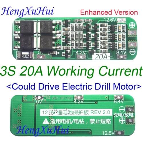 3S 20A Li-ion Lithium Battery PCB Protection Board 12.6V AUTO Recovery (Standard Enhanced Version Optional)