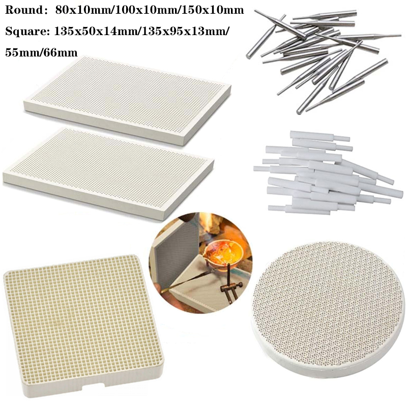 One 100x10mm round honeycomb ceramic welding plate with hole casting tool jewelry heating plate